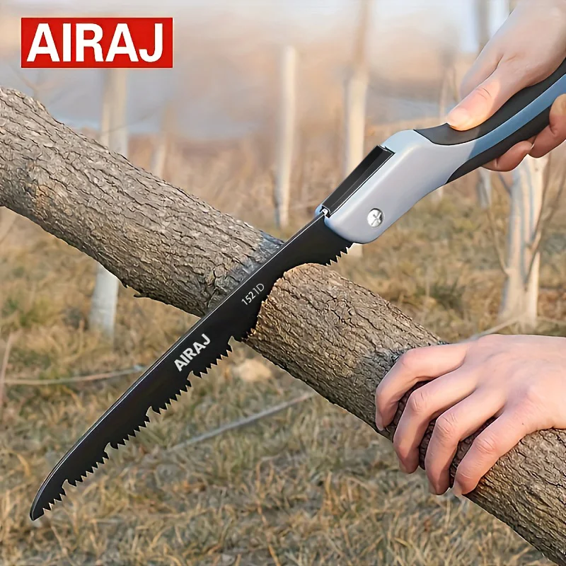 מסור מתקפל AIRAJ לעבודות עץ, מסור קומפקטי רב תכליתי לחיתוך עץ, מסור חיתוך עץ חד לקמפינג, גינה ועצים, כלי יד לחיתוך ענפים