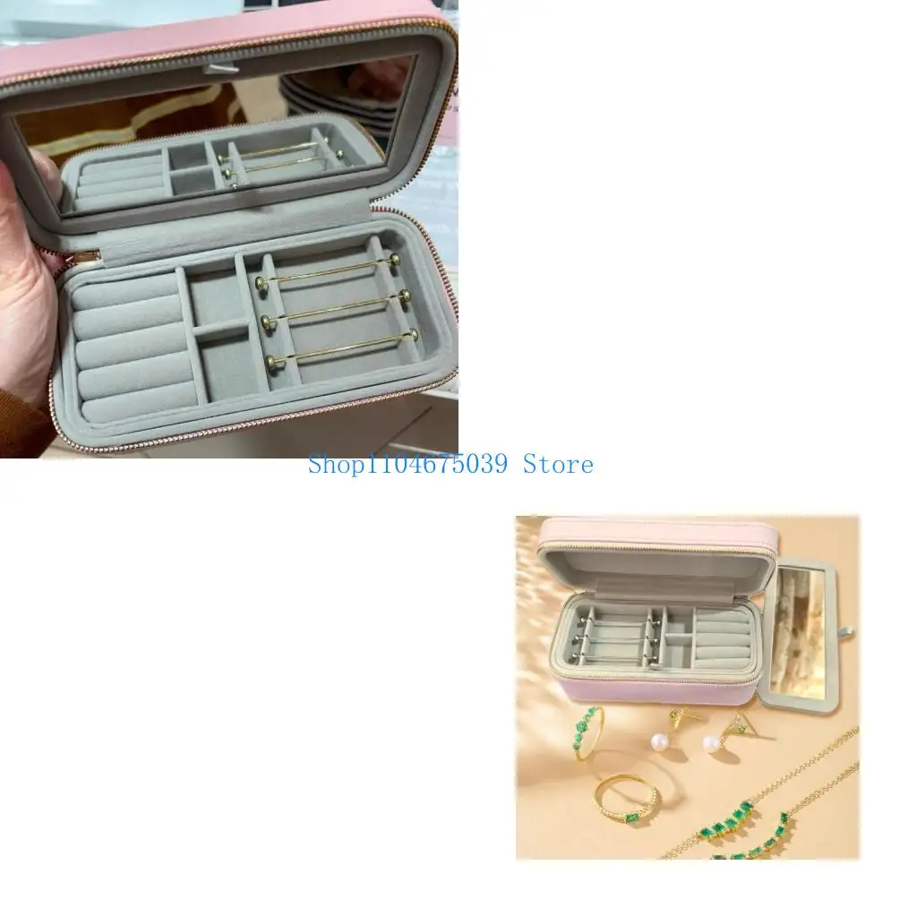 

5asd Delicate Pink Jewelry Container Delicate Pink Jewelry Storage Container with Multi Layer For Fashion Enthusiasts