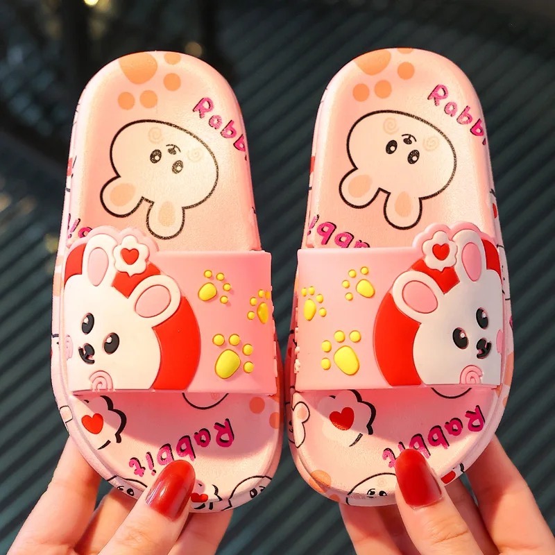 

Cartoon Girls Bathroom Anti-slippery Home Slippers Baby Slides for Kids House Shoes Children Cartoon Slippers for Boys 2-8 Years