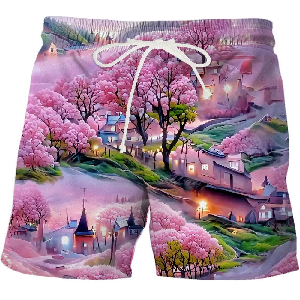 

Новые летние брюки «пять четвертей», повседневные мужские и женские брюки с принтом, прямые брюки, удлиненные эластичные, другой материал 00%