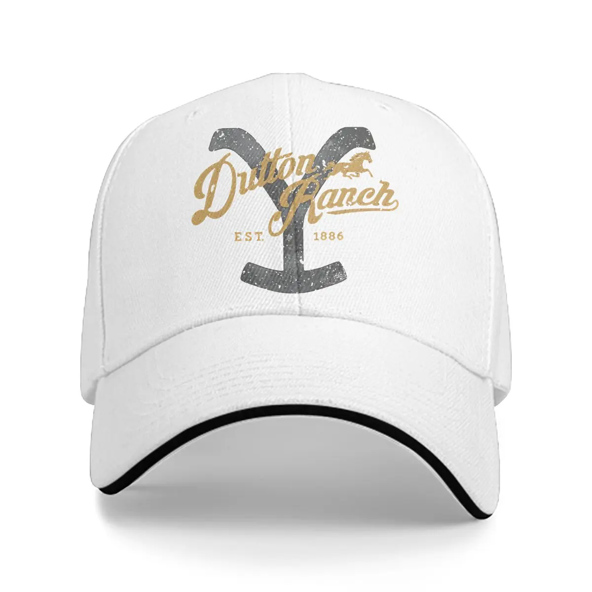 Ranch Est 1886 Vintage Collegiate Style Baseball Cap Men Hats Women Visor Protection Snapback Yellowstones Dutton Ranch Caps