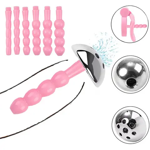 Small Peniss Plug Set Pink Urethral Sound Catheter Stimulation Dilator Hollow Peniss Plug Stick Insert Male sexx Toy