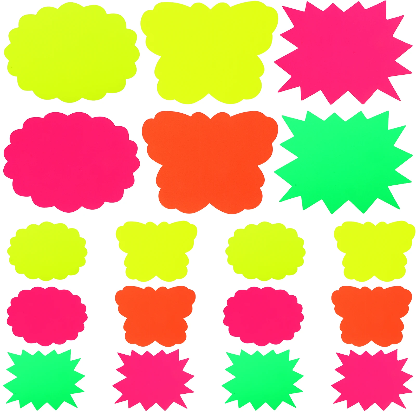 

60pcs Blank Sale Labels Bright Color Shopping Mall Price Tags Advertising Labels Explosion Shape Promotional Price Signs