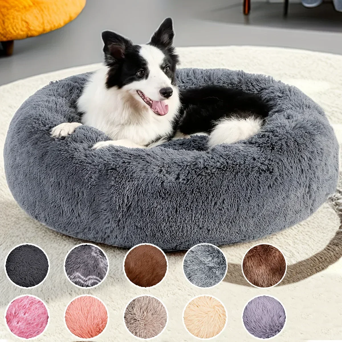 Large Medium Small Circular Pet Beds, Doghouse Beds, Soft Cat Beds, Plush Dog Houses, Providing Warm Winter Sleep for Dogs