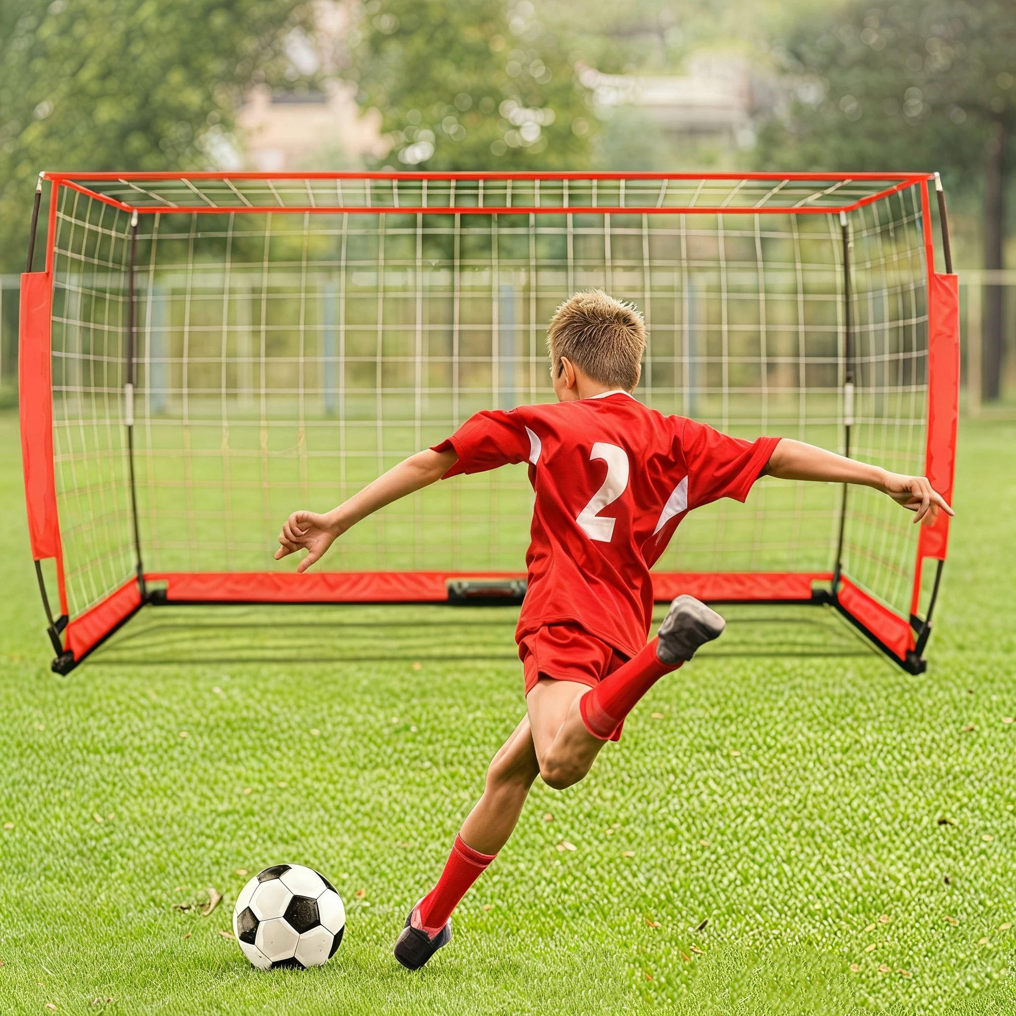 Red de fútbol resistente plegable portátil personalizable para equipo de entrenamiento y práctica