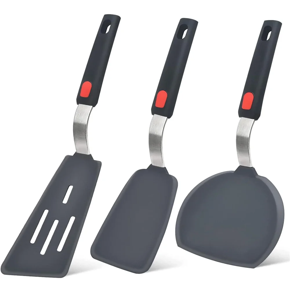 

3 -Piece Silicone Spatula for Non Stick Pots High-temperature Resistant Household Stir Fry Spatula Spring Steel Kitchen Utensils