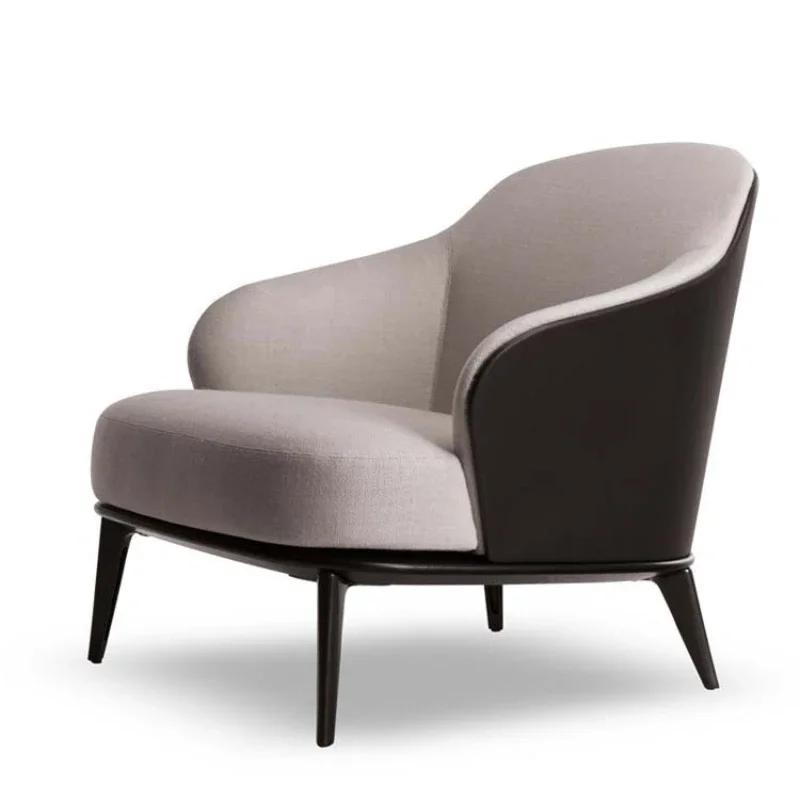 

Nordic living room single tiger chair leather cloth sofa chair simple modern bedroom lazy lying high back short back