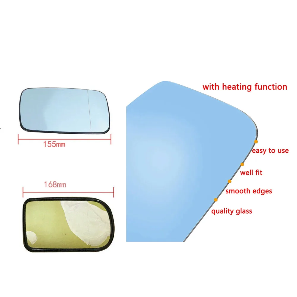 

for BMW 3 Series E46 Sedan 1998-2006 Left Right Side Car Glass Heated Rearview Mirror 51168250438 Car Accessories 2pcs