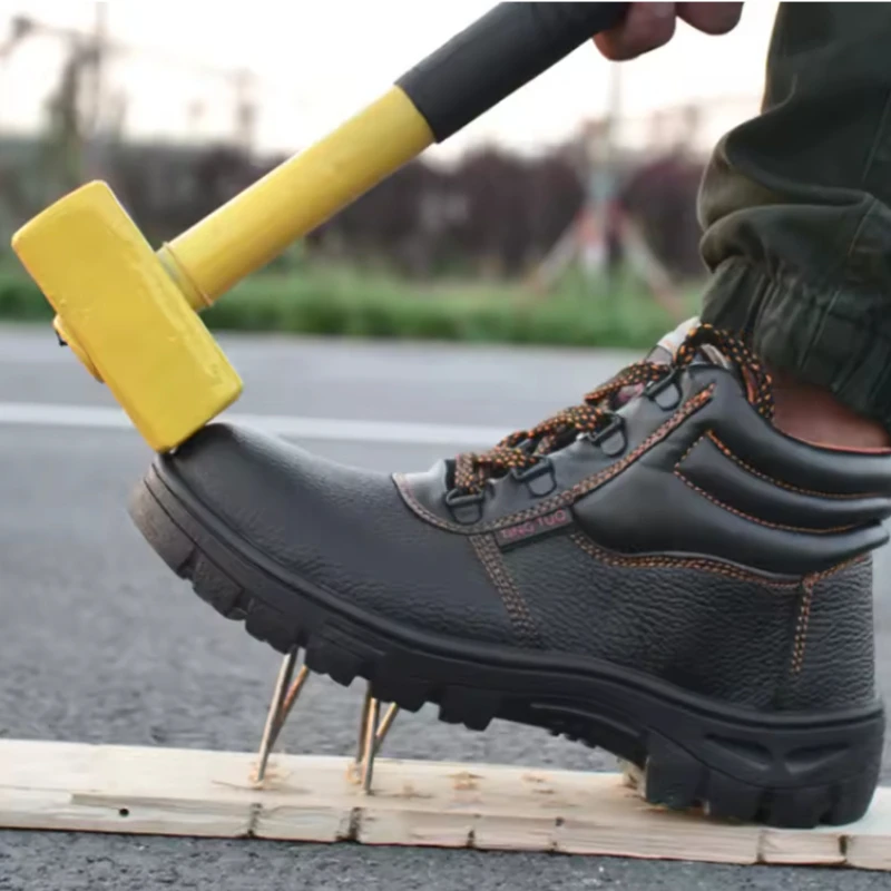 Hot Sale Men's Safety Boots Anti Smashing Anti Puncture Mens Work Shoes Indestructible Lace Up High Top Shoes Non Slip Men Shoes image 5
