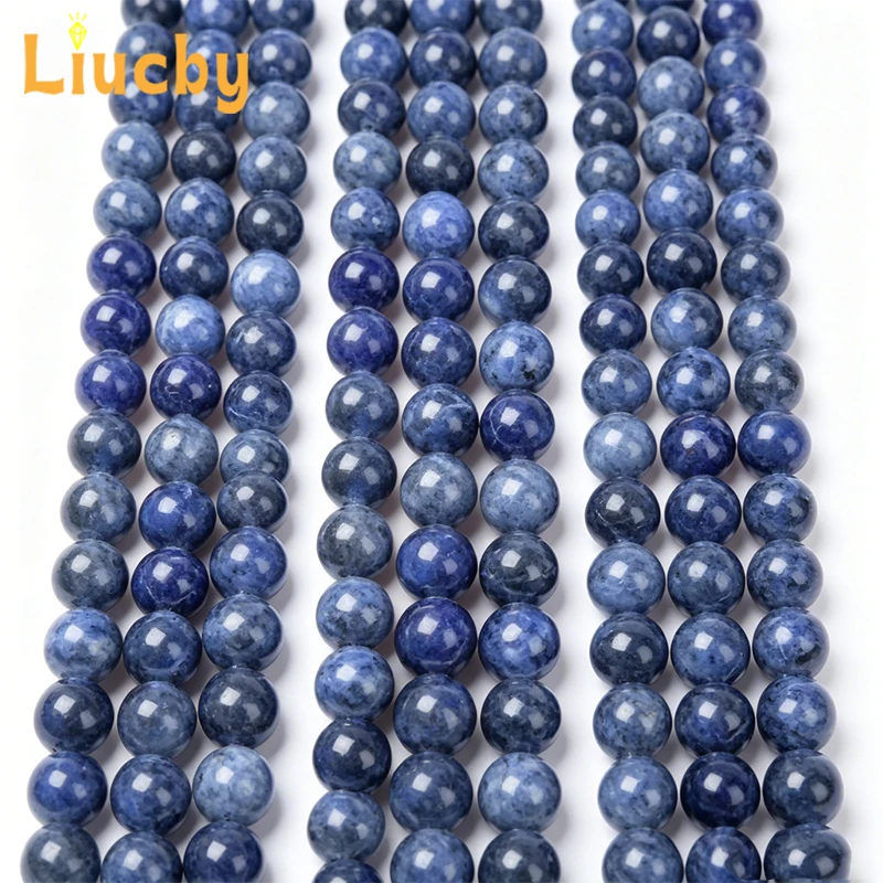 Natürliche Blaue Aventurin Runde Perlen Lose Edelsteinperlen für Schmuckherstellung Armband Halskette Ohrring 6mm 8mm 10mm 15 Zoll Strang – Detail 4