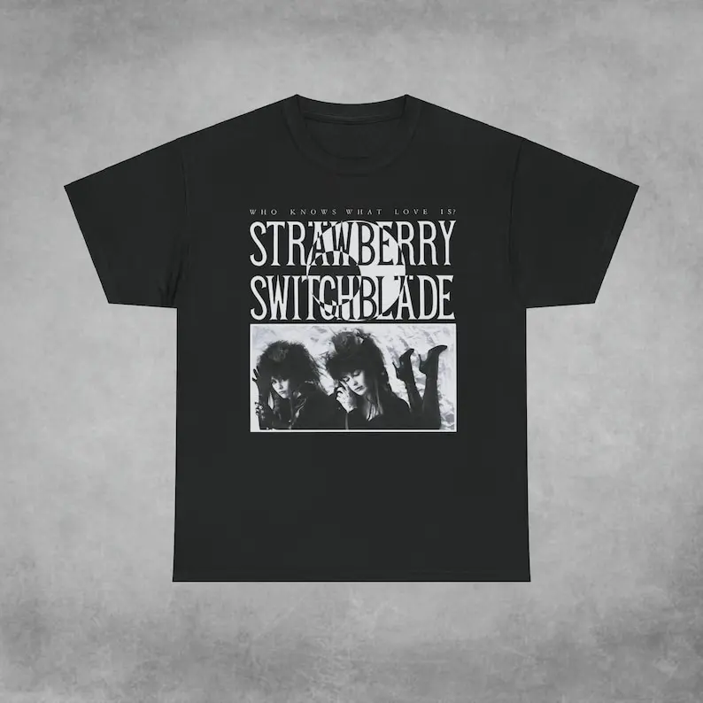 Strawberry Switchblade T Shirt Post Punk Deathrock, Killing Joke, Skeletal Family, Sisters of Mercy, Goth, Cocteau Twins