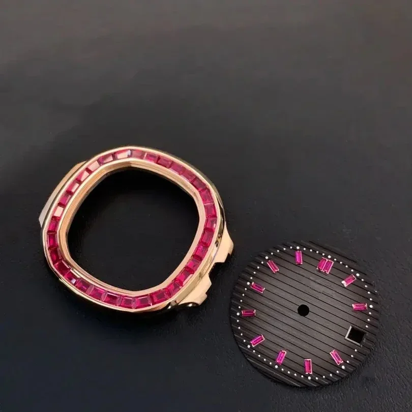 Mostrador Premium NH34 RLX - Numerais Roma, Opções de Escala de Rubi/Preta, 28,5 mm, Compatível com Movimentos NH35/NH36