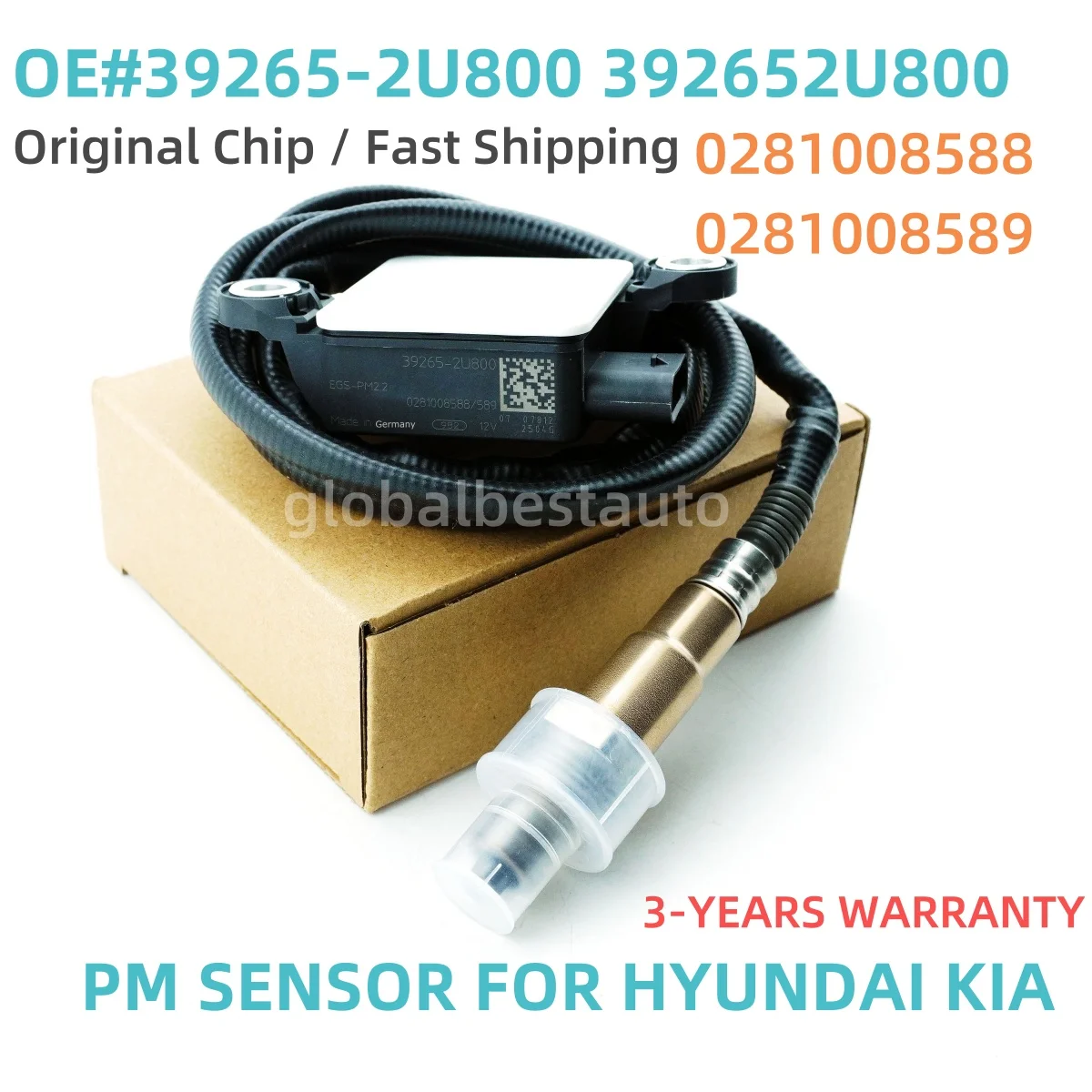

39265-2U800 Particulate Matter PM Sensor 39265-2U800 0281008588 0281008589 For Hyundai Tucson NX4 1.6 CRDi 2021-2024