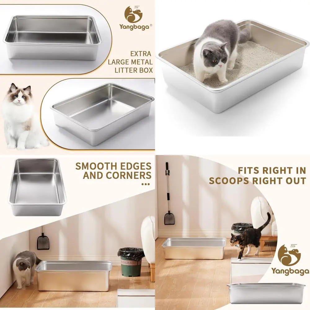 

Large Cat Litter Tray - 28x20x6 Inches