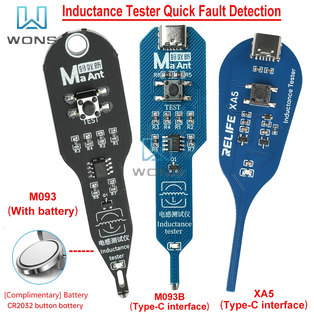 Inductance Tester Electromagnetic Induction Meter Portable Motherboard Coil Detector Tool Quick Fault Detection Type C Interface