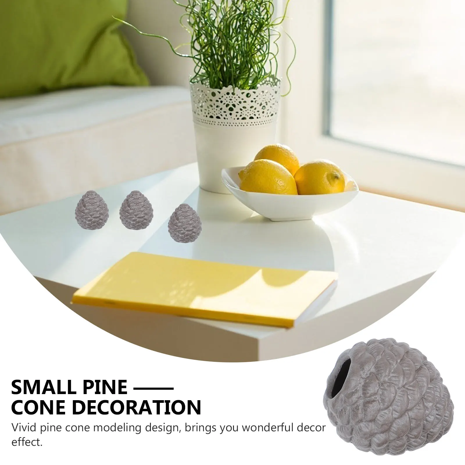 

4Pcs Ceramic Tea Pet Decor Creative Pine Cone Adornment Home Office Decoration Long Service Life Ceramic Pine Cone