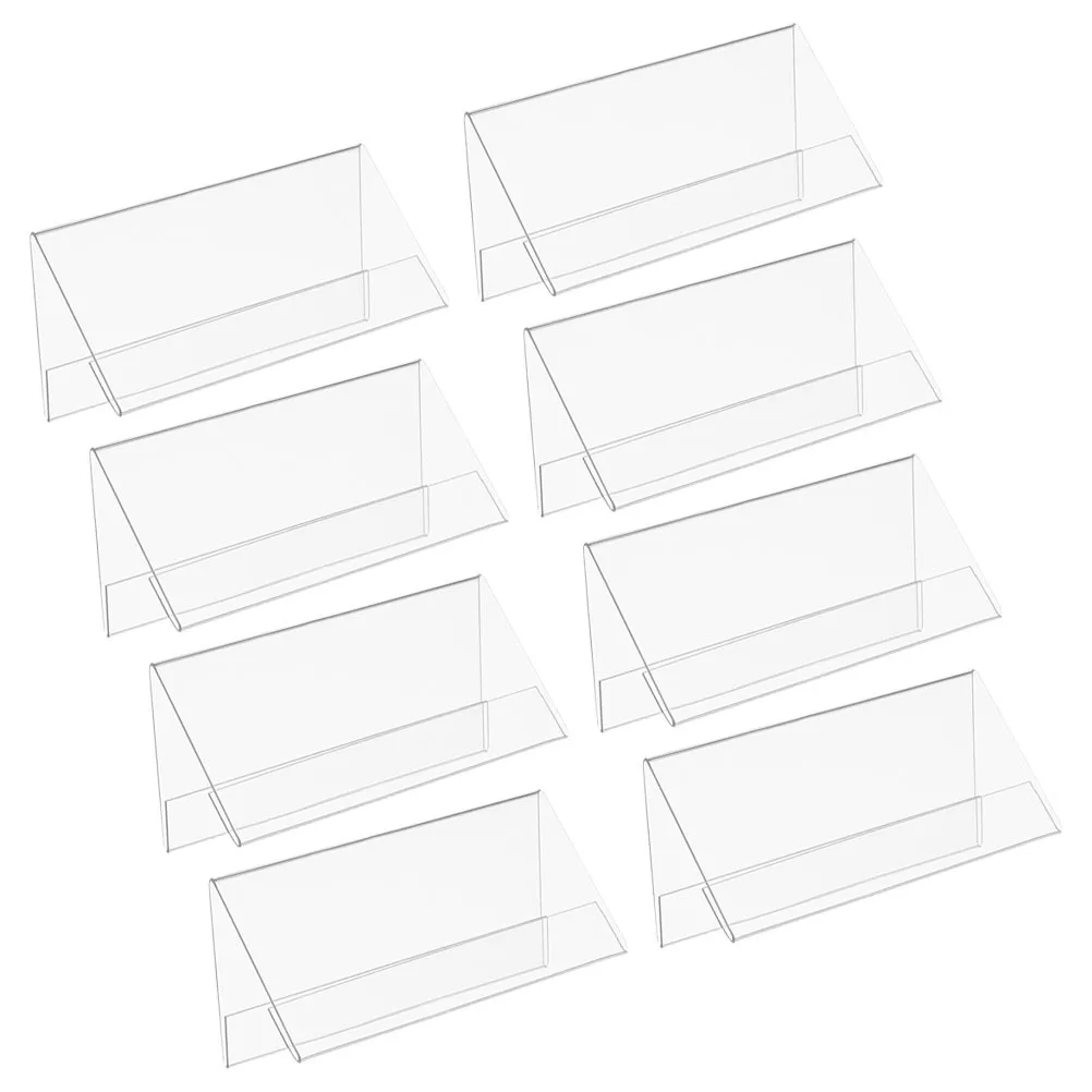 Placa de assento transparente para mesa, 8 peças, acrílico, para casamentos, eventos, reutilizáveis, porta-cartões de nome, reunião, mesa reservada, exibição de etiqueta