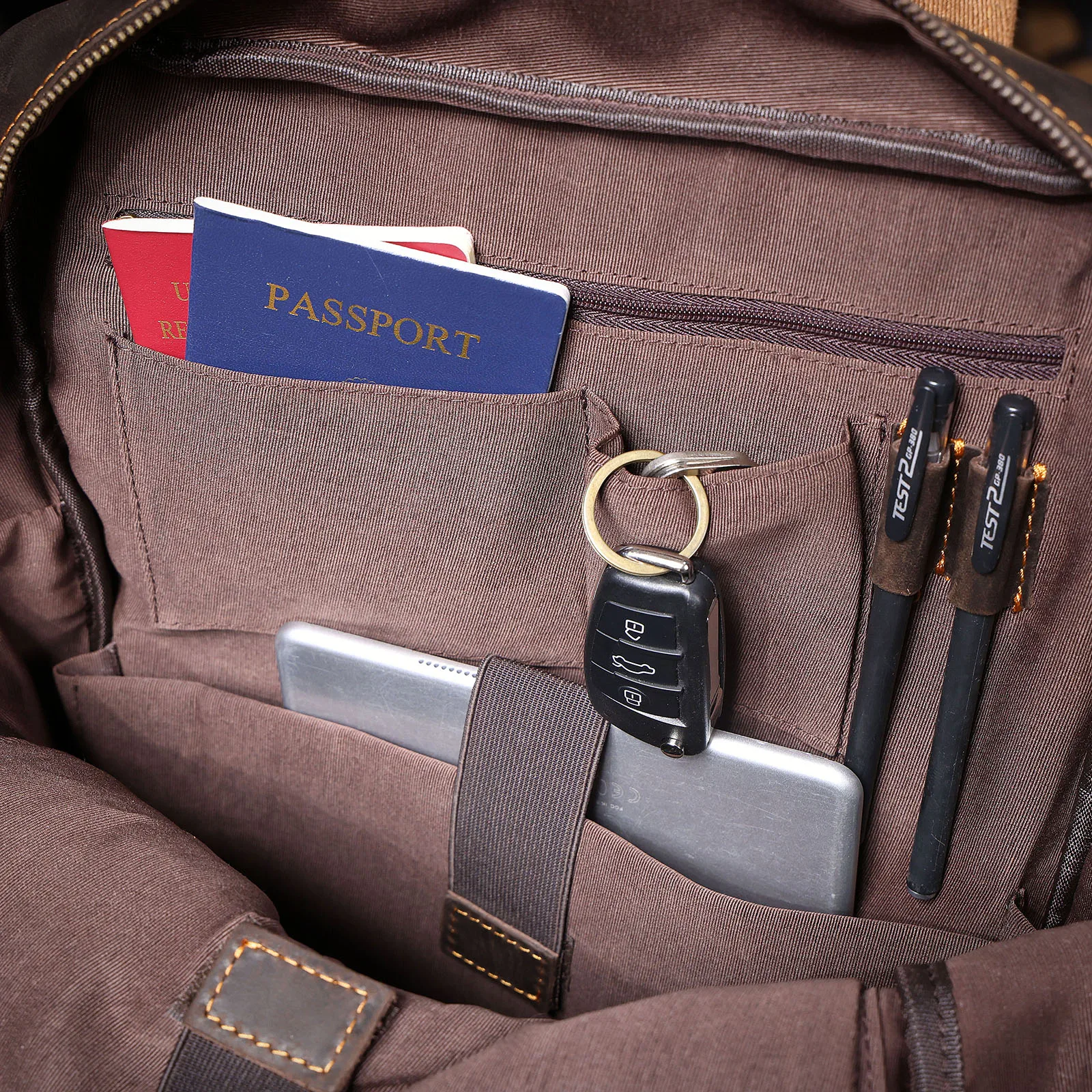S.WORKER Vintage Echtleder-Rucksack 16 Zoll Laptop-Tasche Lässige Crazy-Horse-Leder Schultasche Outdoor-Reise-Weekender-Tasche – Detail 15