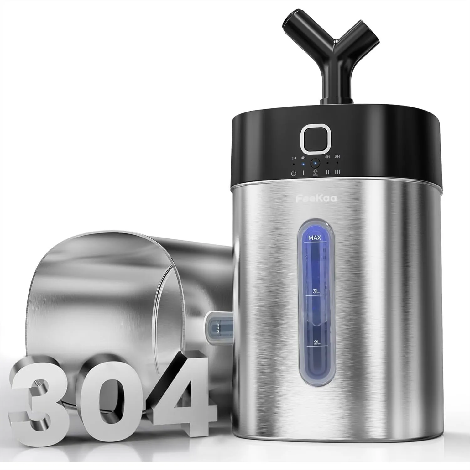 

Stainless Steel Humidifier Easy Clean, 4L Cool Mist for Bedroom Large Room, Dishwasher Safe, Black