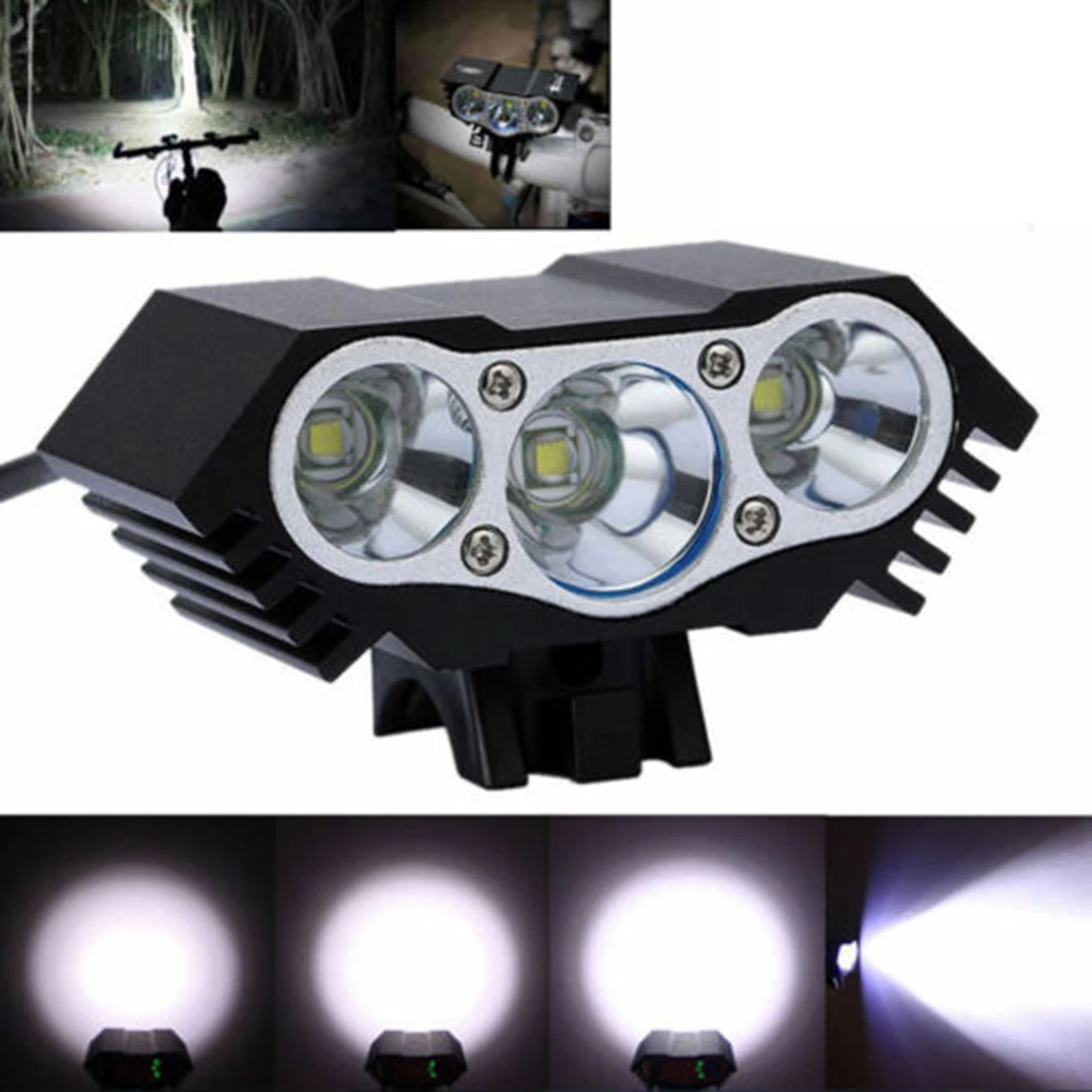 Waterproof Bike Light 3xT6 LED Front Bicycle Headlight 4 Modes Safety Night Cycling Lamp Torch Flashlight USB Power