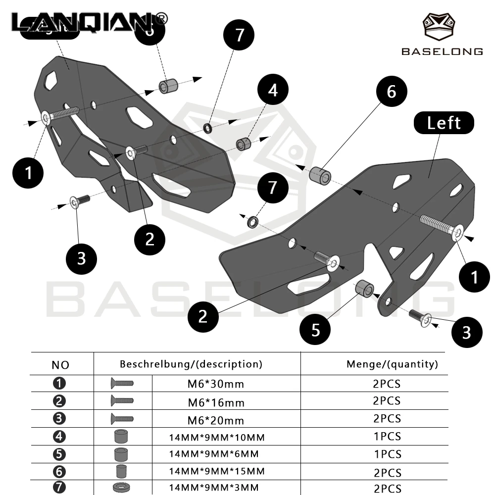 

Motorcycle Left And Right Heel Protector Set FOR BMW R1300GS R 1300 GS Adventure R1300 GS Trophy R 1300GS TE Accessories
