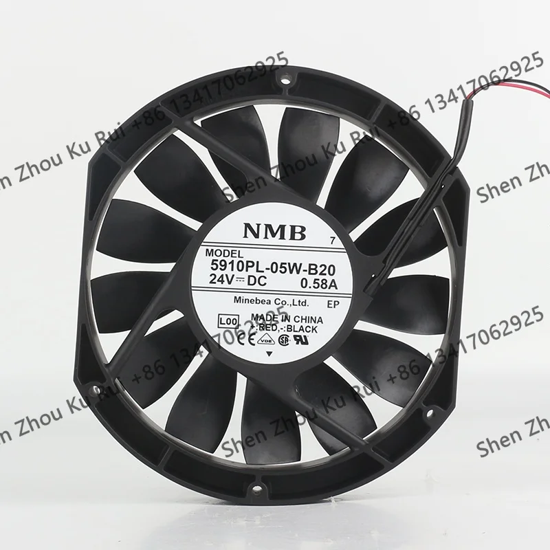 

Original NMB two-wire 5910PL-05W-B20-L00 DC24V 0.58A 172X150X25MM Aluminum frame cooling fan