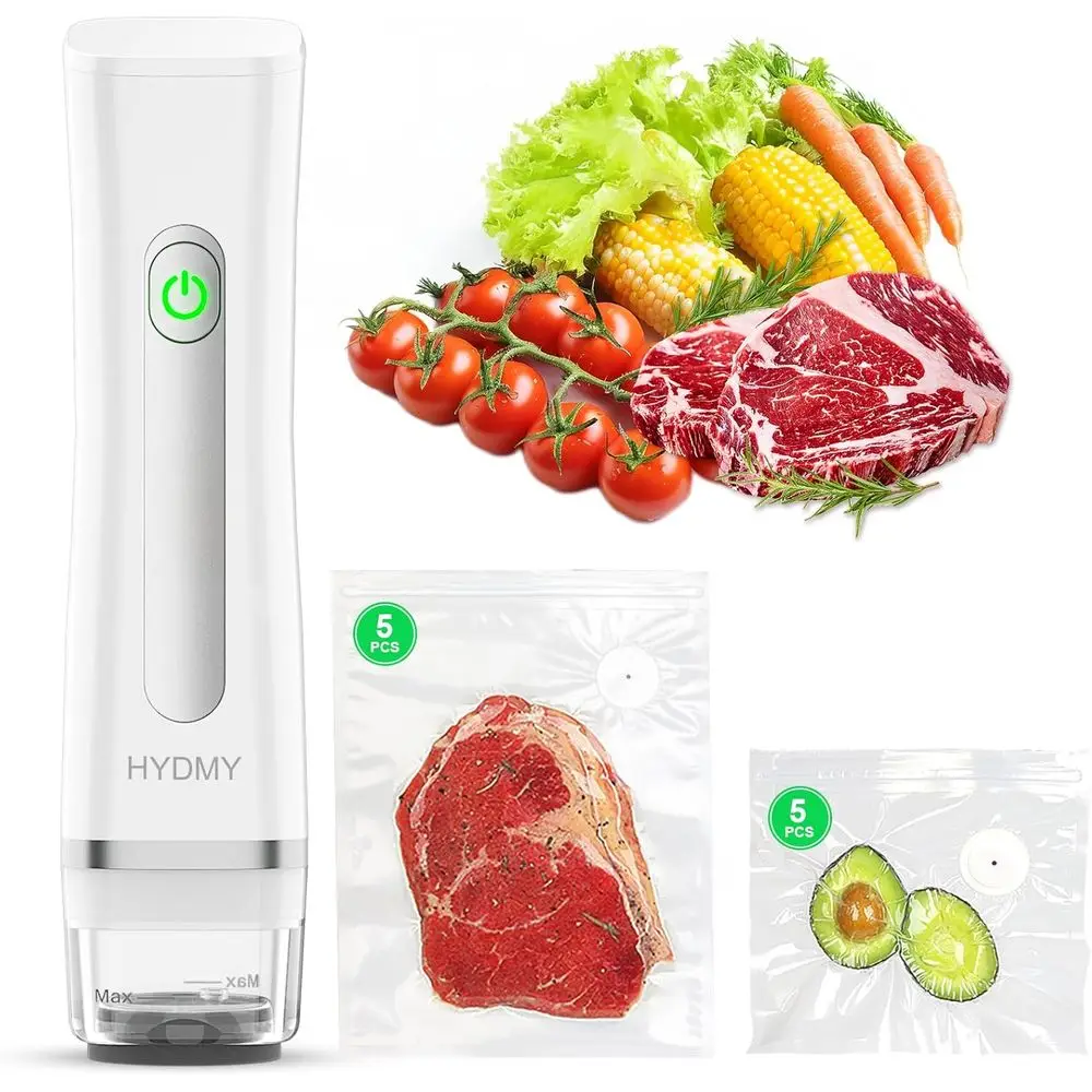 

Portable Compact Vacuum Sealer with 10 Reusable Bags for Prolonged Preservation Time