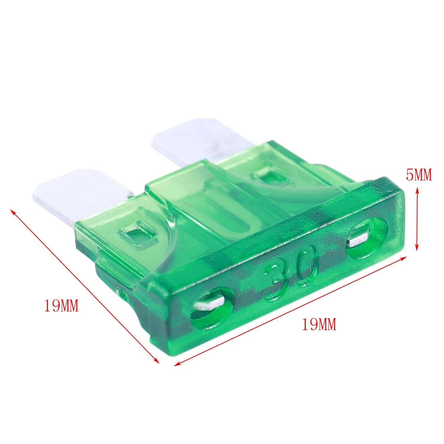 Fusibile ATC a due poli con corpo verde 30A 30Amp per auto per veicoli 30 pezzi