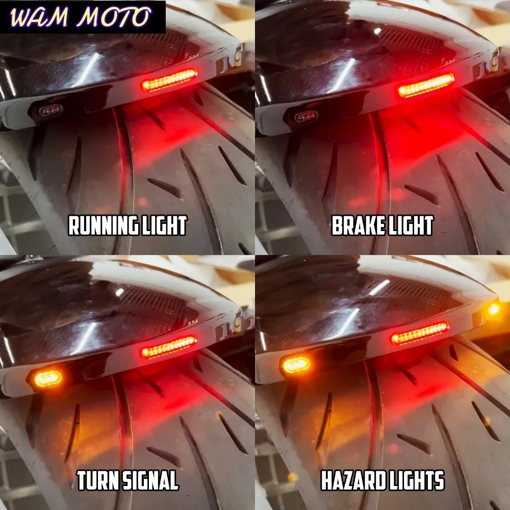 Motorcycle LED Brake Turn Signal Light Rear Fender Mudguard For Harley Softail Breakout 2008-2023
