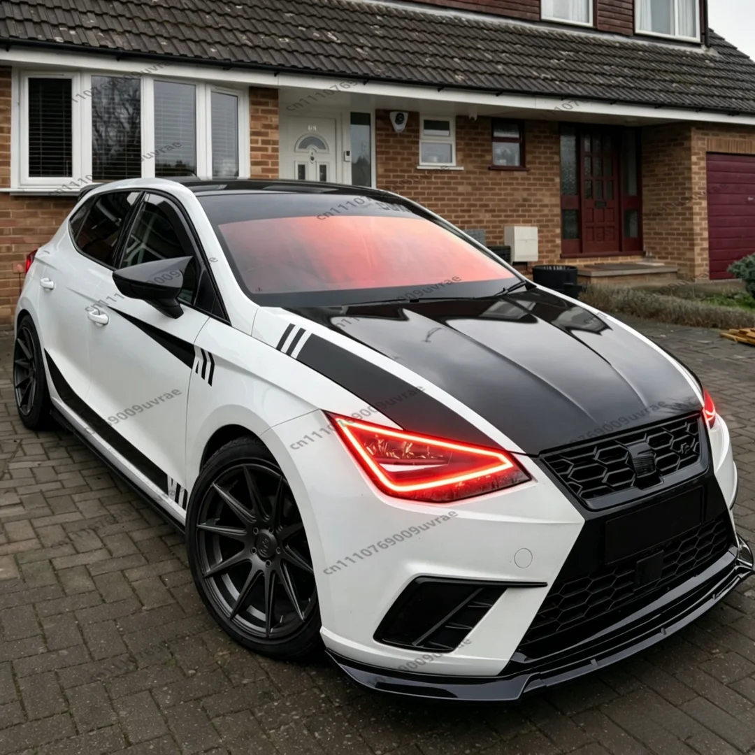 Para Seat Ibiza MK5 Standard FR TSI 2017-2025, Difusor de Parachoques Delantero ABS Negro Brillante, Alerón, Tuning Automotriz, Decoración Exterior