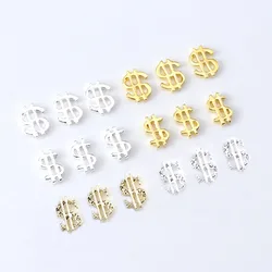 달러 사인 네일 아트 참, 3D 합금 샤이니 다이아몬드, 미국 머니 사인 네일 장식, 럭셔리 매니큐어, DIY 액세서리, 9*7cm, 10 개