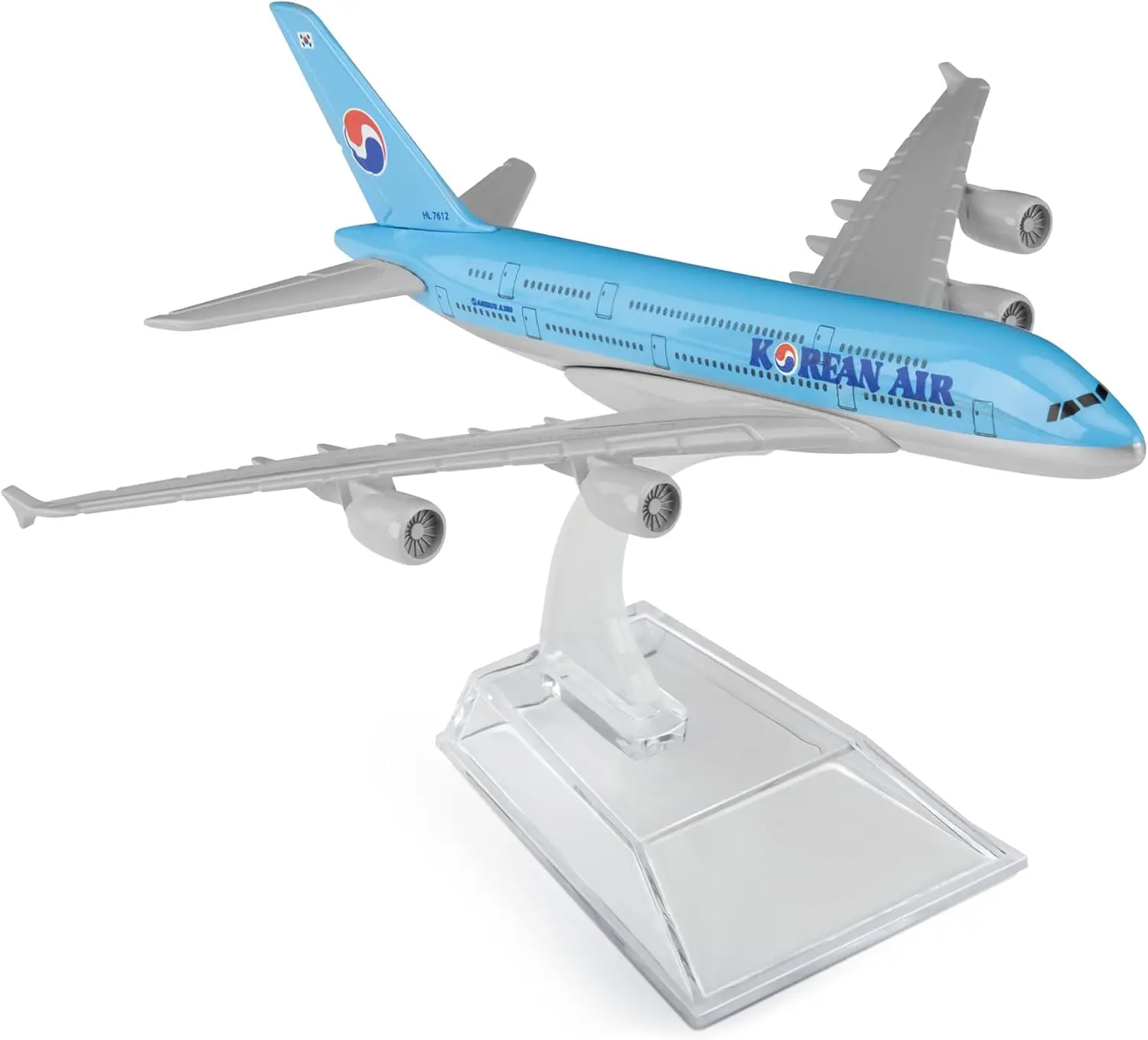 16cm A380 한국 다이캐스트 금속 비행기 모형 - A380 스카이 점보 스탠드 포함 항공 애호가 선물 또는 장식용