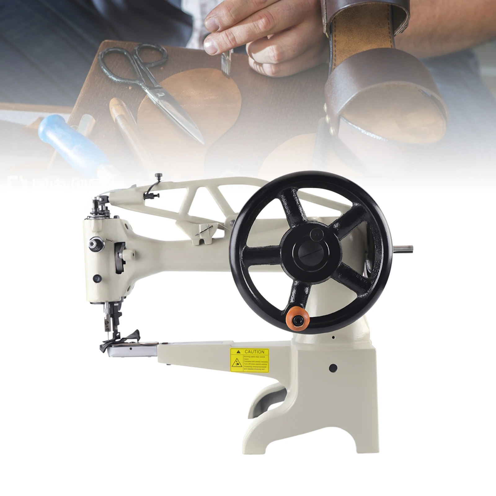 

Heavy Duty Sewing Machine Cast Iron Manual Electric Compatible 500SPM for Leather Shoes Bags Canvas Repair SM-2972