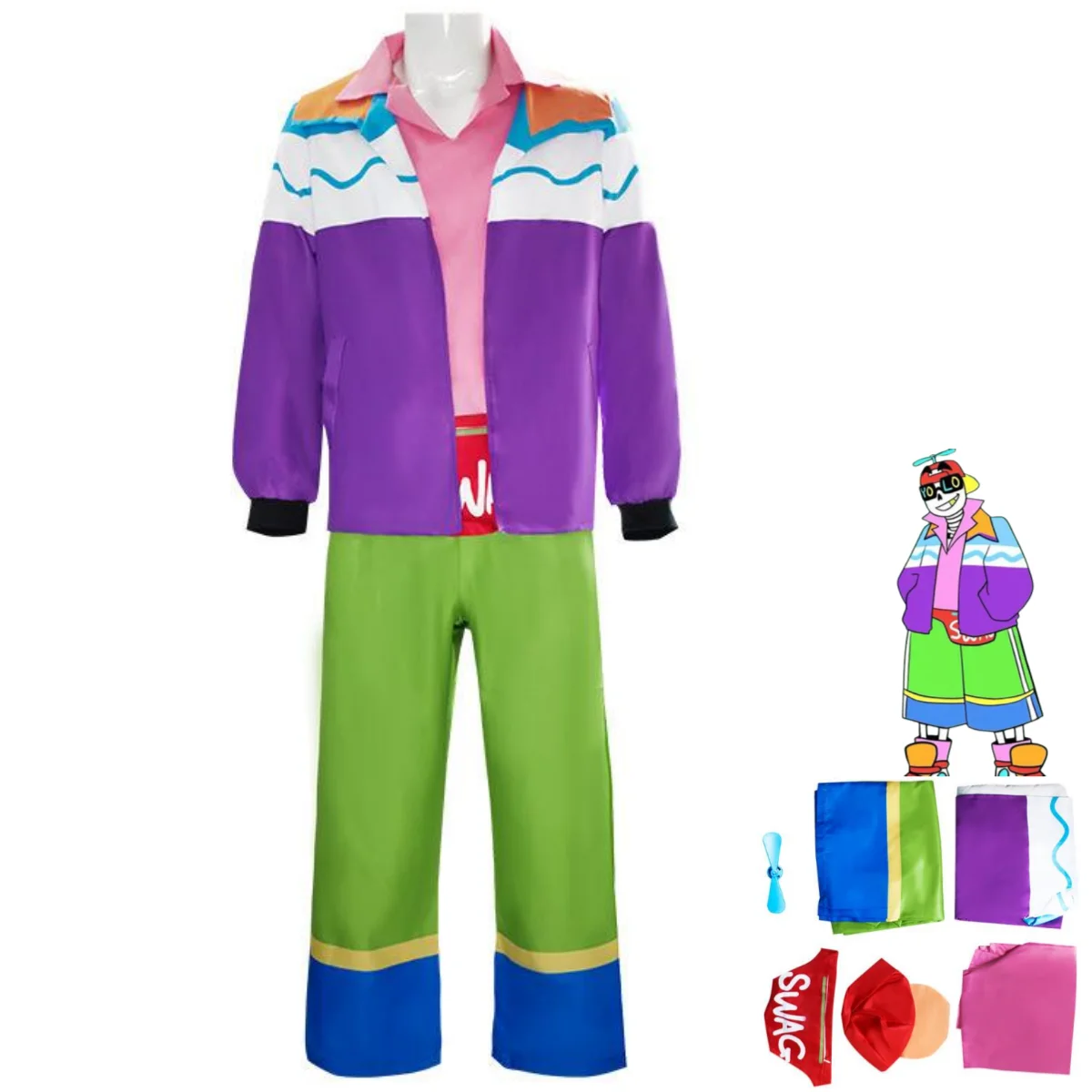 Anime Spel Onder Verhaal Au Fris Sans Cosplay Kostuum Color Hiphop Stijl Jas Hoed Uniform Volledig Set Volwassen Man Carnaval Pak