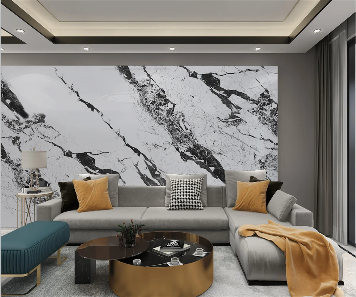 beibehang Customized new modern minimalist black and white striped TV sofa background wallpaper papel de parede papier peint