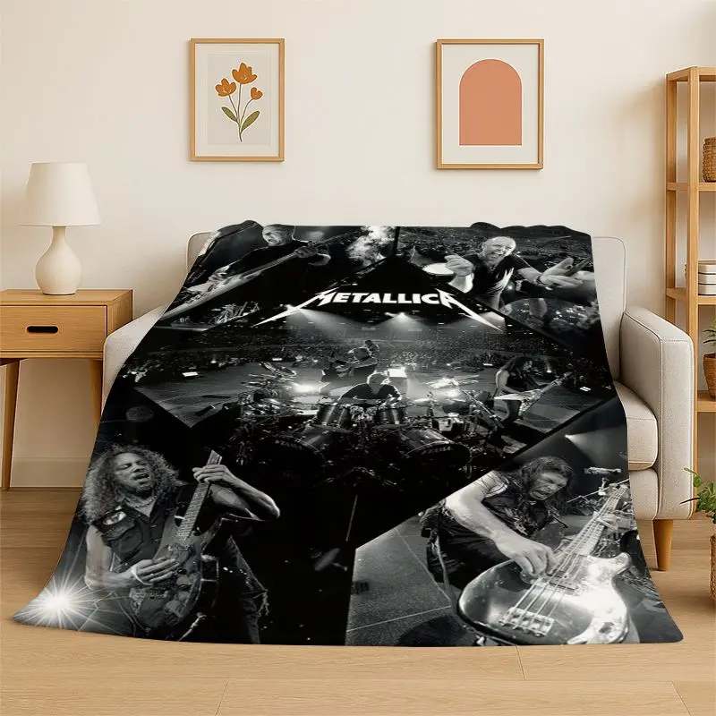 Metal Band M-Metallica Thrash Cartoon Soft Flannel Throw Blanket,Cozy Blanket for Bed,Couch,Sofa,Bedroom,Living Room,Picnic kid