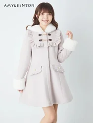 Cappotto invernale da donna caldo 2022 nuovo soprabito da donna giacche in stile giapponese per donna dolce cappotto di lana moda carino