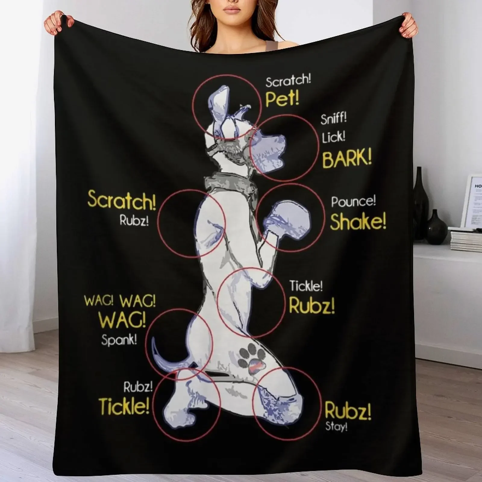 Human Puppy Play - Puppy Diagram Puppy Throw Blanket Picnic Soft Blankets