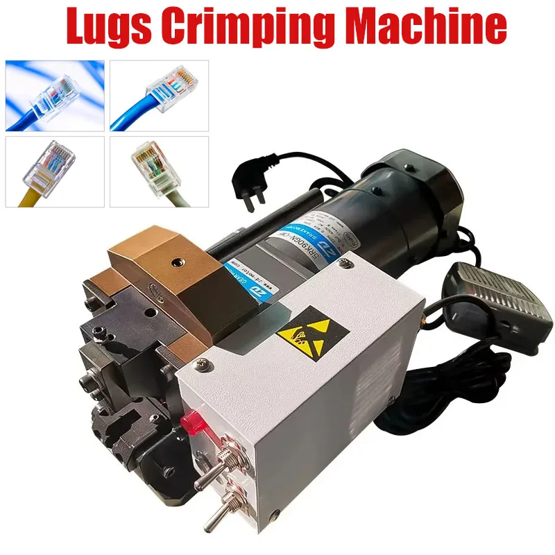 

Semi Automatic 2-10pins Crystal Head Terminals Lugs Crimping Machine for Network Ethernet Telephone Cable PC Connector Lugs Wire