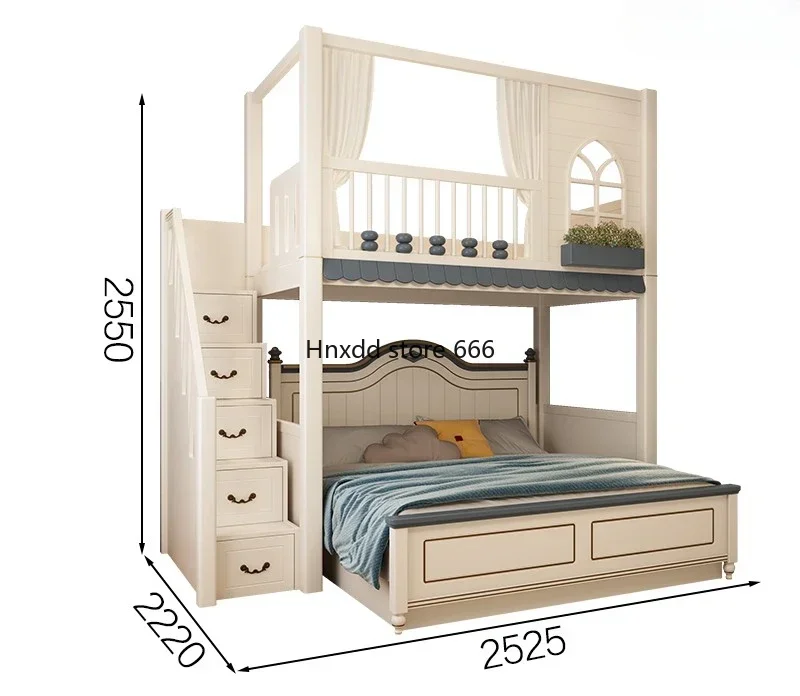 Staggered upper and lower high and lower dislocation child and mother raised bed