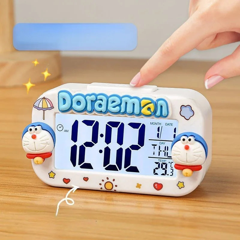 Cartoon Doraemon Alarm Clock Ornaments for Man Women Cute Bedside Clock Kids Mini Alarm Accessories Anime Peripheral Gifts Toys