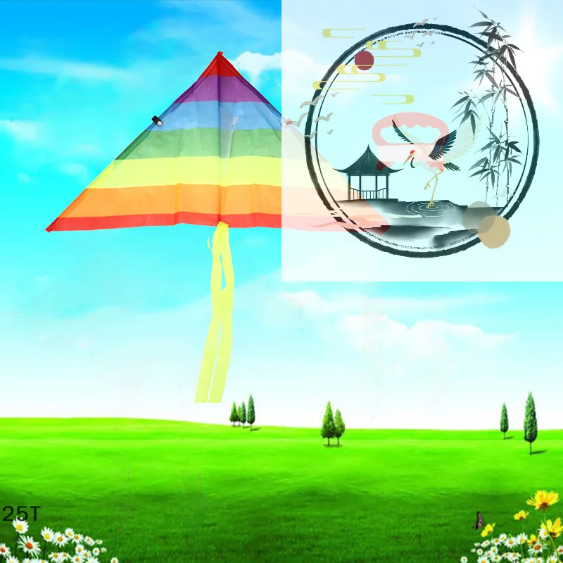Rainbow Kite  With 50 Meter Kite Line Children Flying Bird Kites Windsock Outdoor Toys For Kids Gift Garden Cloth Toy