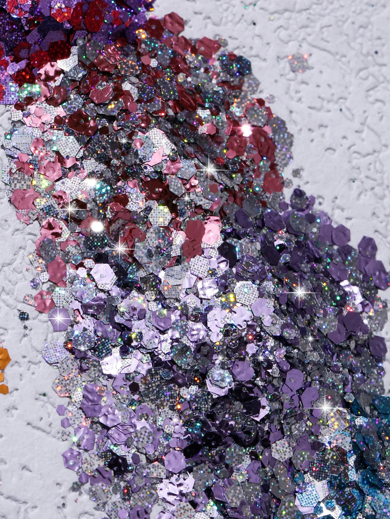 스팟 홀로그램 청키 글리터, 송진 공예 글리터, 네일 바디, 눈 얼굴용 화장품 글리터, 송진 글리터 플레이크, 7 가지 색상