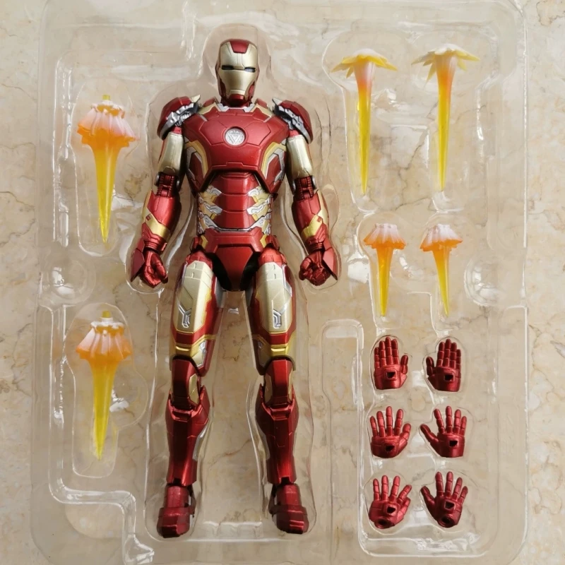 Bandai Original Shf Avengers 2 Iron Man Mark 45 Marvel Anime Action Figure Model Model Gifts For Boys Collectible Model Toys