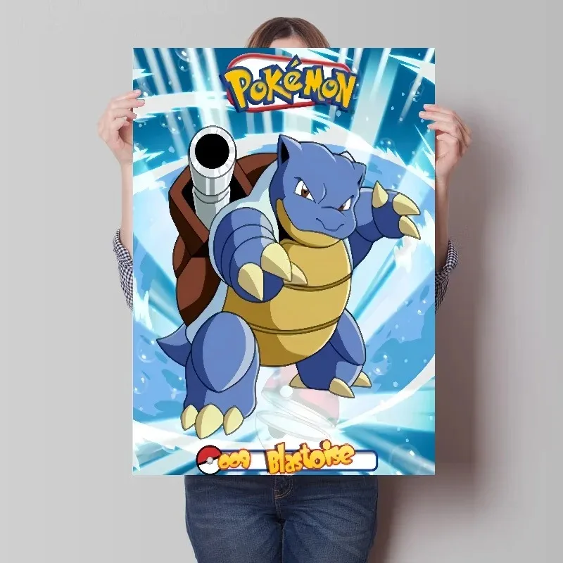 Canvas Poster Pokemon Anime Figures Lukisan Kanvas Seni Dinding Squirtle Wartortle Blastoise Gambar Dekorasi Kamar Modern