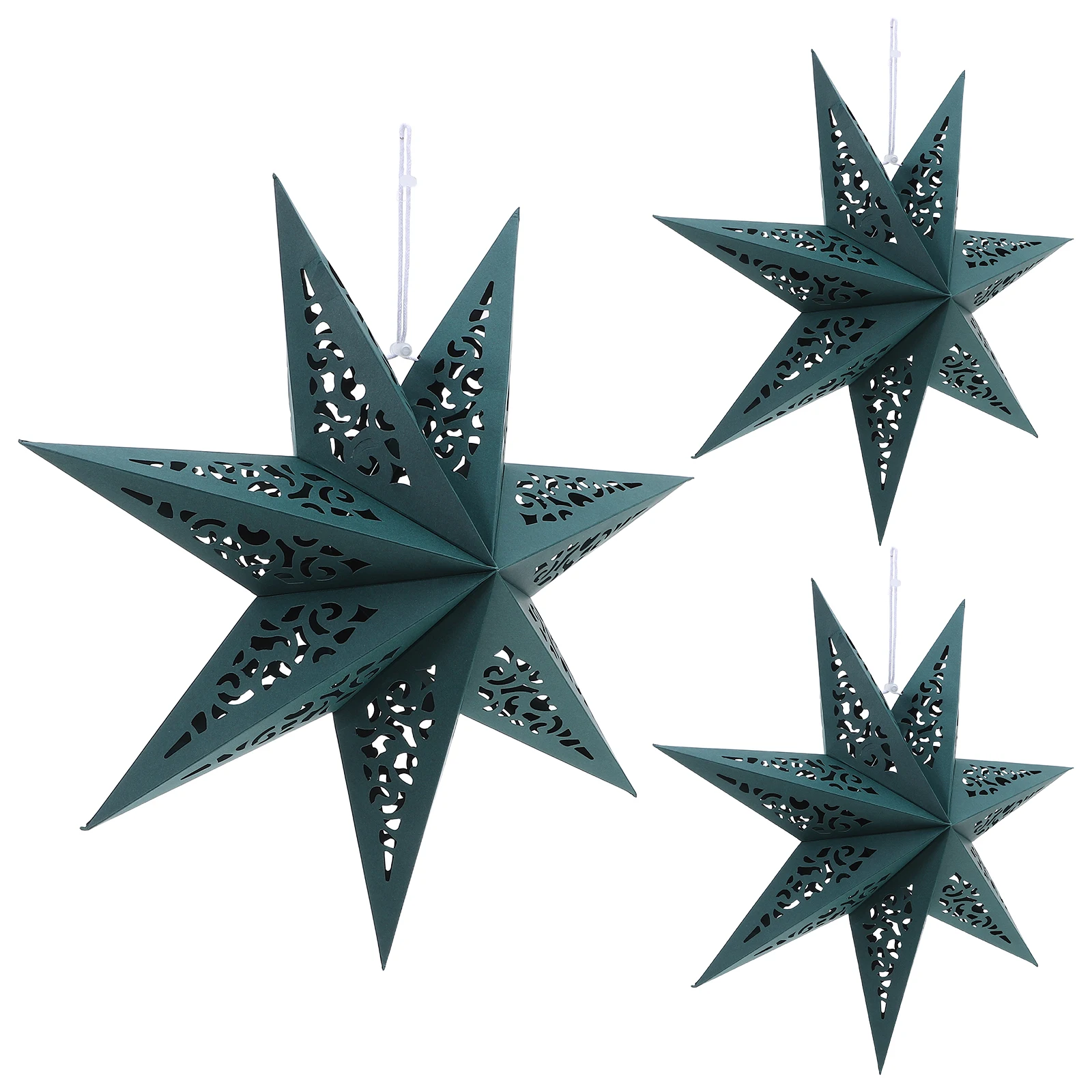 3 Stück Weihnachtsstern-Papierlaternen, faltbar, 3D-Origami-Lampenschirm für Urlaub, Hochzeit, Geburtstag, Dekoration, rotes Hängelicht