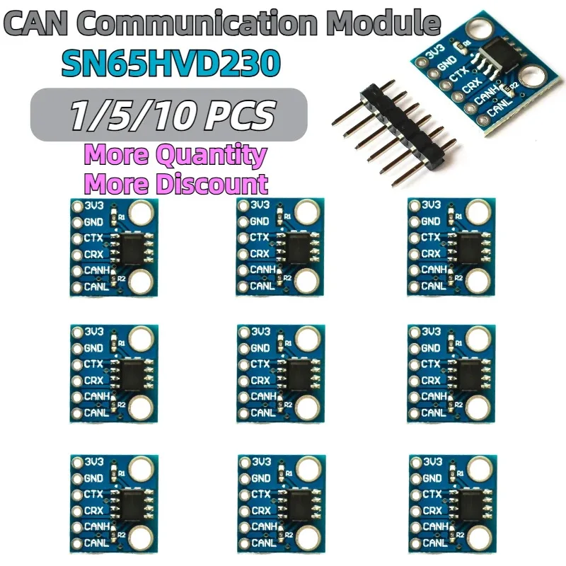 1-10PCS SN65HVD230 Bus Transceptor MCU230 PODE Módulo de Comunicação para Arduino