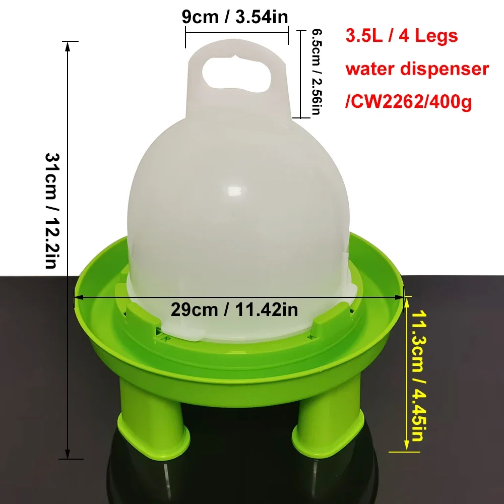 2 Pcs Set 3.5L Farm poultry feeder Chicken drinking water Chicken Bucket Coop Drinking Water Kettle Brand New Feeding Bucket