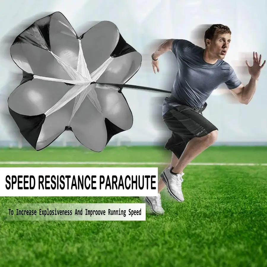 معدات تدريب خفة الحركة أمبير سلم خفة الحركة بطول 20 قدمًا، 6 أقطاب، 12 مخروطًا لكرة القدم، مظلة مقاومة، حبل القفز، كرة القدم