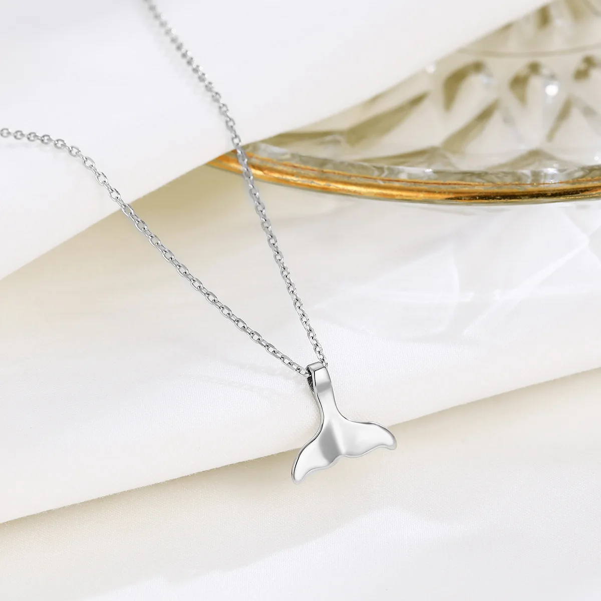 S925 Sterling Silver Mermaid Tail Necklace, Unique and Charming Pendant for Women, INS Korean Summer Fashion Accessory